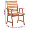 vidaXL Patio Chair Set of 3 Wine Red Acacia Wood and Polyester Standard