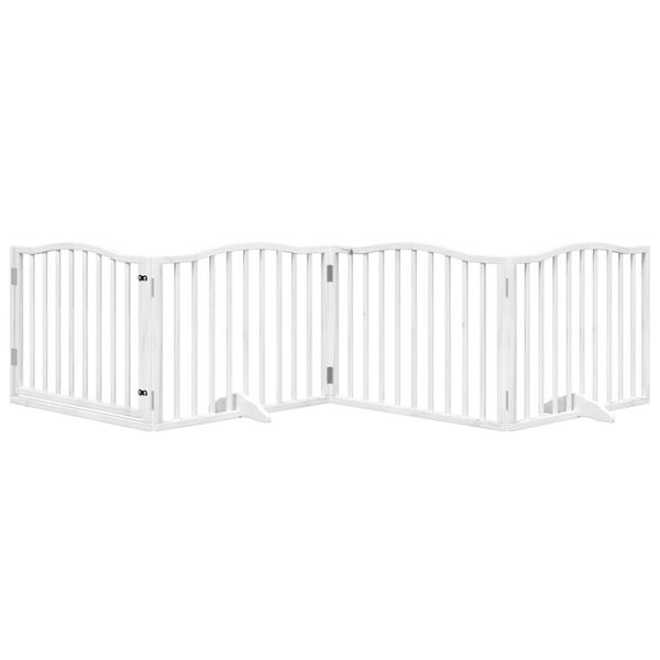 vidaXL Dog Gate Set of 4 White Poplar Wood 126.0 in Total Length