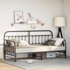 vidaXL Daybed Frame with Headboard Black 42.1" x 79.9" Steel