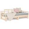 vidaXL Day Bed Natural Wood Solid pine wood Fits 31.5 x 79 in mattress