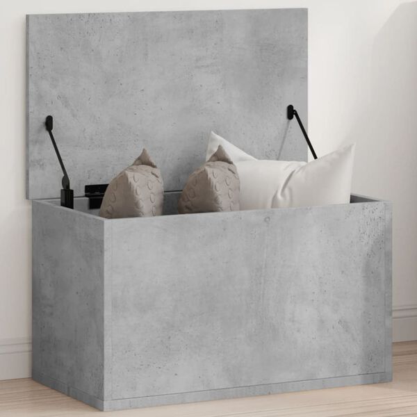 vidaXL Storage Box Concrete Grey Engineered Wood 13.8 in Storage Box