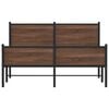vidaXL Bed Frame Brown Oak Steel, Engineered wood King Size Bed Frame