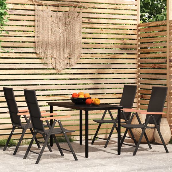 vidaXL Garden Dining Set Black
