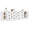 vidaXL Sideboard Set of 3 High gloss white Engineered wood Medium