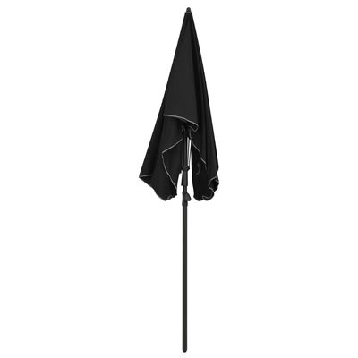 vidaXL Garden Parasol with Pole 78.7"x51.2" Black