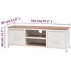 vidaXL TV Stand White and Brown Galvanized Steel and Solid Fir Wood Small