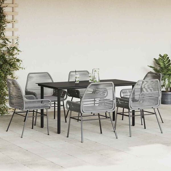vidaXL Garden Dining Set Black, Grey, Dark Grey