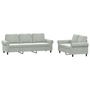 vidaXL Sofa Set Light Grey