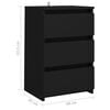 vidaXL Bed Cabinet Black Engineered wood 15.7 x 13.8 x 24.6 in