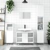 vidaXL Bathroom Cabinet White Engineered wood, iron Tall