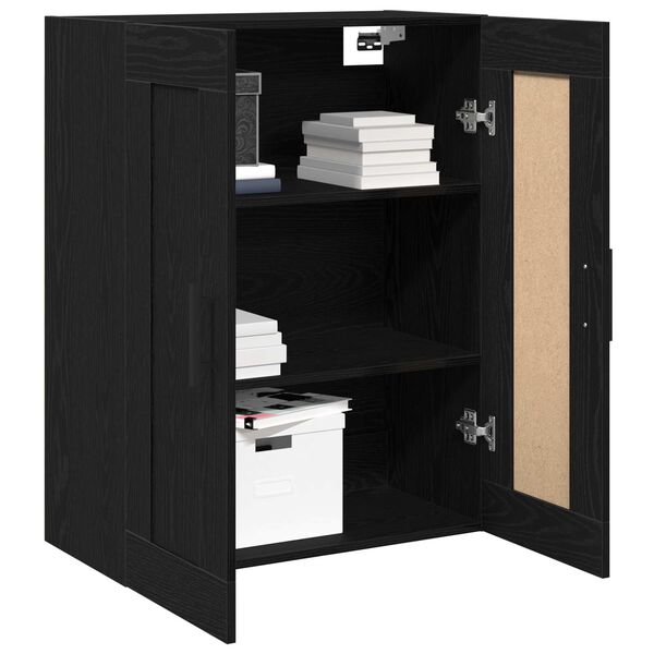 vidaXL Wall-mounted Cabinet Black Oak 27.36 x 13.39 x 35.43 in