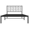 vidaXL Bed Frame Black Powder-coated steel Twin Bed Frame Rectangular