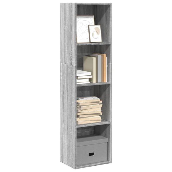 vidaXL Bookcase Grey Sonoma Engineered wood Medium Bookcase
