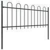 vidaXL Garden Fence with Hoop Top Steel 421.3"x31.5" Black