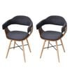 vidaXL Dining Chair Set of 2 Dark Grey
