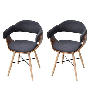 vidaXL Dining Chair Set of 2 Dark Grey