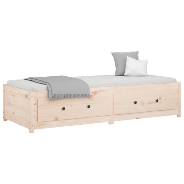 vidaXL Day Bed Natural Pine Solid Pine Wood Twin