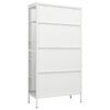 vidaXL Display Cabinet White Steel, Tempered Glass Large Display Cabinet