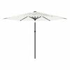 vidaXL Garden Parasol White Powder-coated steel and polyester Large