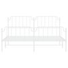 vidaXL Bed Frame White Powder-Coated Steel Full Bed Frame Rectangular