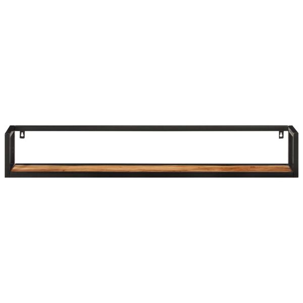 vidaXL Wall Shelf Set of 2 Natural wood and black
