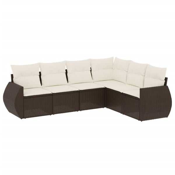 vidaXL Garden Sofa Set Brown