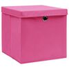 vidaXL Storage Box Set of 10 Pink Non-woven fabric (100% polyester)