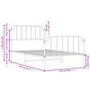 vidaXL Bed Frame White Powder-Coated Steel Twin Bed Frame Rectangular