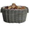vidaXL Firewood Basket with Carrying Handles 23.6"x15.7"x11" Gray Willow