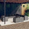 vidaXL Garden Lounge Set Gray, Anthracite PE rattan Large