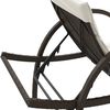 vidaXL Sun Lounger Brown Frame, Cream White Cushions