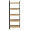 vidaXL Shelf Cabinet Oak and Black Engineered Wood, Steel Compact