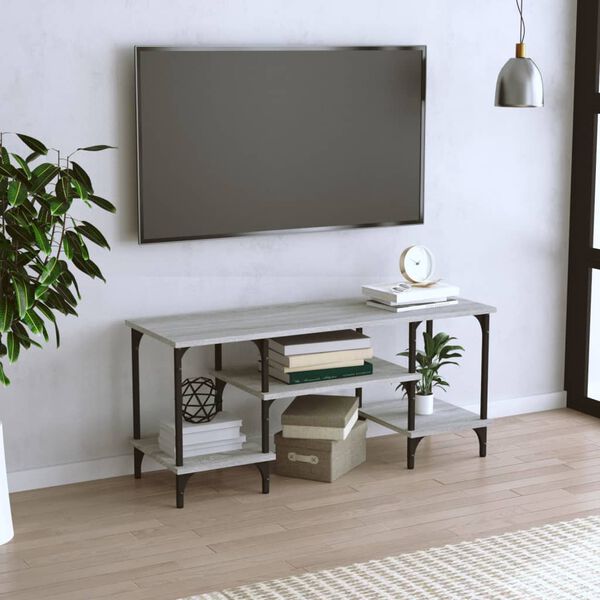 vidaXL TV Cabinet Grey Sonoma Engineered wood, Steel Medium TV Cabinet