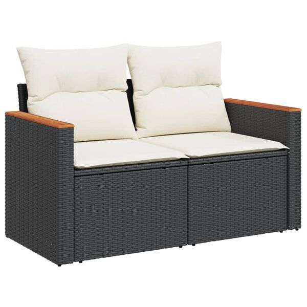 vidaXL Garden Sofa Set Black