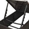 vidaXL Double Sun Lounger with Roof Black 205 x 129 x 200 cm PE rattan
