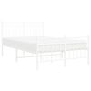 vidaXL Bed Frame White Powder-Coated Steel 47.2x78.7 in Bed Frame