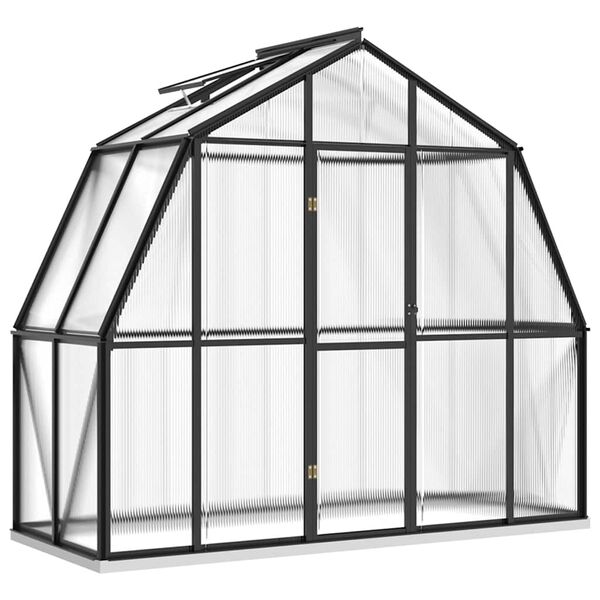 vidaXL Greenhouse Anthracite Polycarbonate, Aluminum, Steel 35.6 sq ft