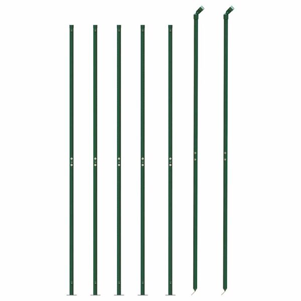 vidaXL Chain Link Fence with Flange Green 5.9x32.8'