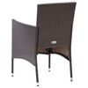 vidaXL Garden Dining Chair Set of 2 Brown Poly rattan, Powder-Coated Steel