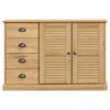 vidaXL Sideboard Honey Solid Pinewood, Engineered Wood, Metal Compact