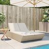vidaXL Double Sun Lounger with Cushions Beige Poly Rattan