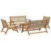 vidaXL Garden Chairs with Table 5 pcs Beige Solid Acacia wood