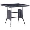 vidaXL Garden Table And Chair Black