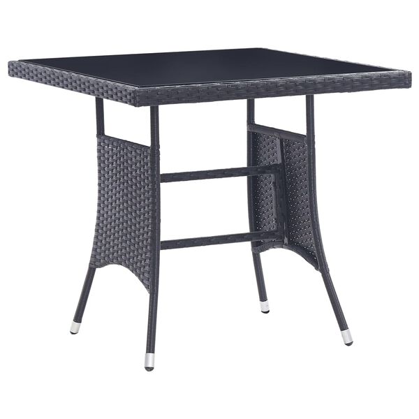 vidaXL Garden Table And Chair Black