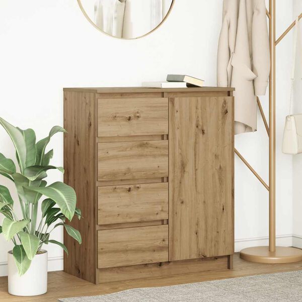 vidaXL Sideboard Artisan Oak Engineered Wood 28x13.8x33.1 in Sideboard