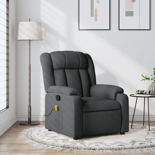 vidaXL Massage Recliner Chair Dark Grey