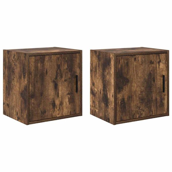 vidaXL Garage Wall Cabinets 2 pcs Smoked Oak Engineered Wood