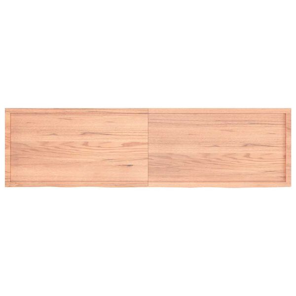 vidaXL Bathroom Countertop Light Brown 86.6 x 23.6 x (0.8-1.6) " Treated Solid Wood