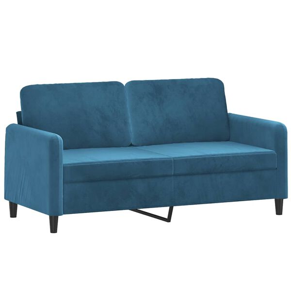 vidaXL Sofa Set Blue Velvet (100% polyester), metal, textilene, plywood