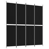 vidaXL 4-Panel Room Divider Black 78.7"x86.6" Fabric